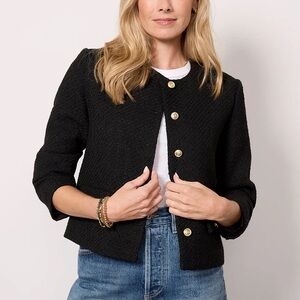 Evereve Ellie Tweed Jacket Black Small